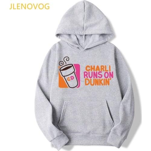 2021 Hot Sale Charli Damelio Coffee Graphic Hoodies Women Winter Clothes Harajuku Vogue Sweatshirt Femme Long-Sleeved Tracksuit