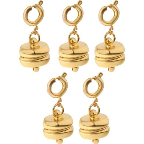 5Pcs Magnetic Clasps for Jewelry, 10mm Magnetic Necklace Extender Clasps and Closures for Bracelet and Jewelry Making Supplies