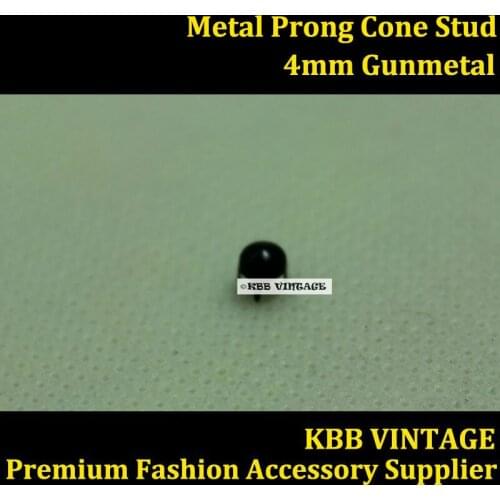 Punk DIY Metal Cone Faceted Stud 4mm Gunmetal with 4 Prong Claw for Leather /Fabric/Shoe/Clothing