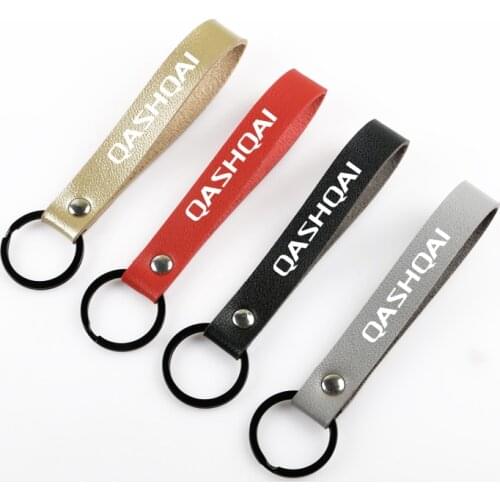 Metal+Leather Car Keychain Key Chain Car Interior For Nissan Qashqai Murano X-trail Teana car key ring car styling Accessories