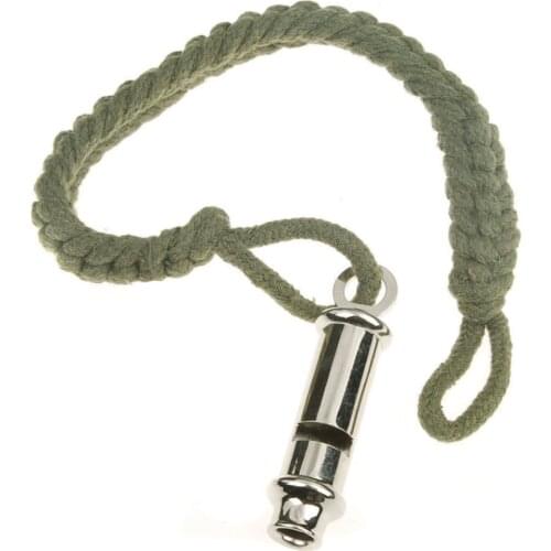WW2 GERMAN ARMY WEHRMACHT WH METAL WHISTLE WITH GREEN ROPE