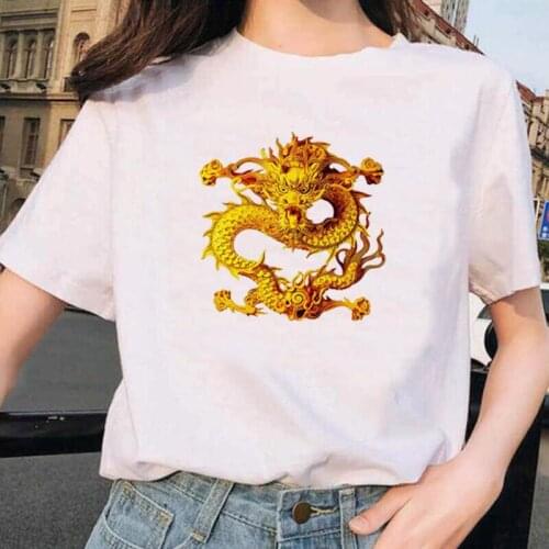 Fashion Mighty Dragon Print T Shirt Women Tops Summer Short Sleeve Casual Tshirt Harajuku Shirt Tee Shirt Femme Camiseta Mujer