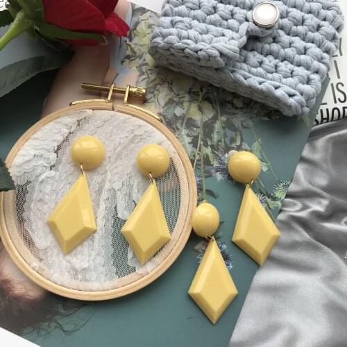 Fashion Acrylic Earrings Rhombus Geometry Acetate Sheet Resin Earrings for Women 2021 Fashion Female Earrings Party Jewelry