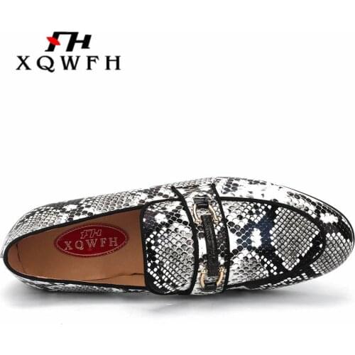 2019 Mens Shoes With Snake Print Men Casual Shoes Smoking Slipper Fashion Party and Wedding Men Sneakers