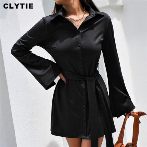 Clytie Sexy Skinny Sashes Dress Women Black Color Women 2021 Spring Long Sleeve Ladies Autumn Dresses