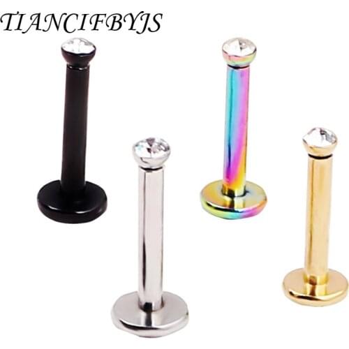 Tragus Piercing 316L Surgical Steel Ear Cartilage Helix Barbells Lip Labret Stud Earring Body Jewelry 4 color Lip piercing Bone