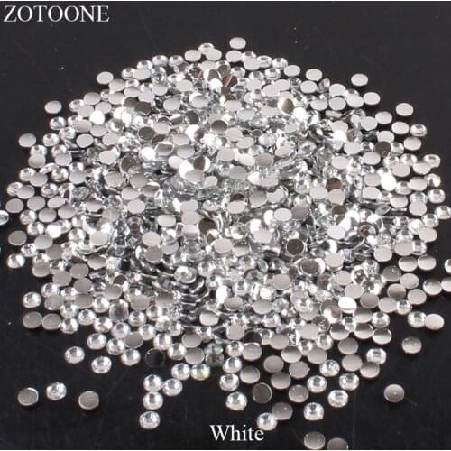 Resin Flat Back Non Hotfix White Rhinestone For Clothes Decoration Stones And Crystals Strass Applique Glue On Nails Art