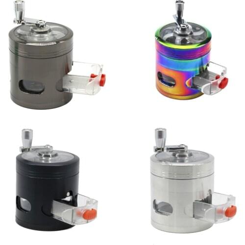 Manual Crank Herbal Grinder Tobacco 4-Layer Zinc Alloy Hand Mill Spice Crusher Smoking Accessory