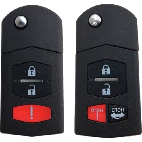 3/4 Buttons Folding Car Remote Key Shell Fob For Mazda 3 5 6 RX-8 MX-5 CX-5 Miata CX-7 CX-9 05-1 RX-8 Replacement Filp Key Case