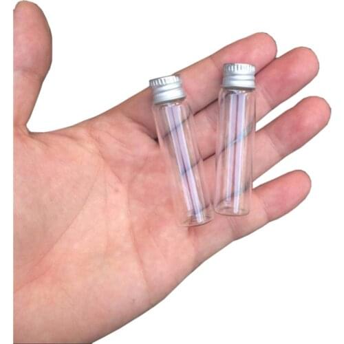 6ml 16*60*8mm Glass Bottles Crafts Cute Bottles Aluminum Screw Caps Empty Wishing Bottles Jars Decorate 100pcs Free Shipping