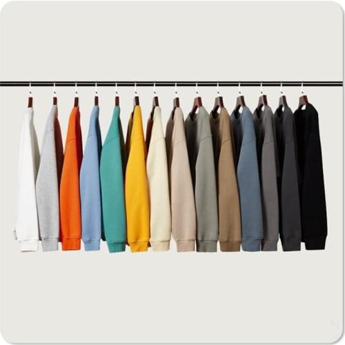 Basic Solid Crewneck Leisure Fleece Sport Hoodies Men Women Unisex Winter Round Neck Long Sleeved Sweatshirts Everyday Outfit