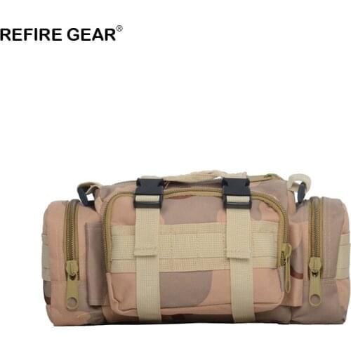 Refire Gear Outdoor Travel Camouflage Bag Multi-function Hiking Fishing Waist Bag Nylon Unisex Molle System Small Climbing Bag