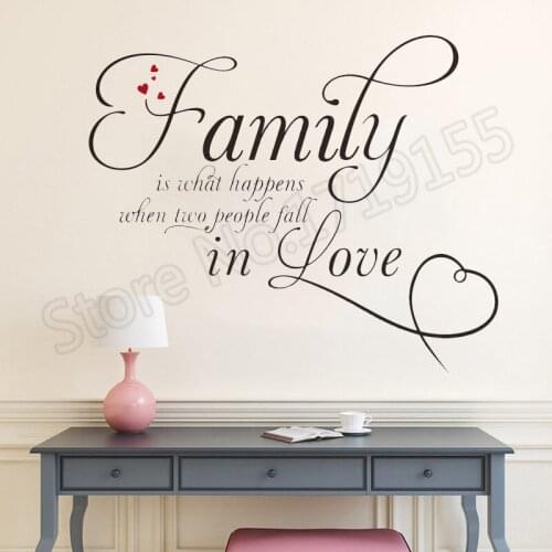YOYOYU Wall Decal Family Letter Quote Interior Vinyl Wall Sticker Bedroom Art Mural Design Home Decoration Modern Decor ZW131