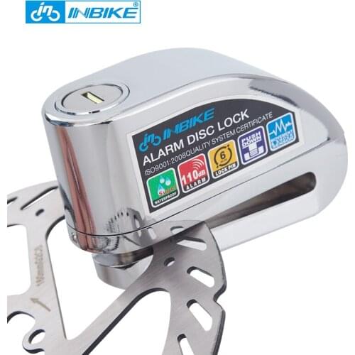 Inbike Anti-theft Bicycle Lock 3 Keys Bike Motorcycle Wheel Disc Brake Lock with Security Alarm Electron Bike Parts