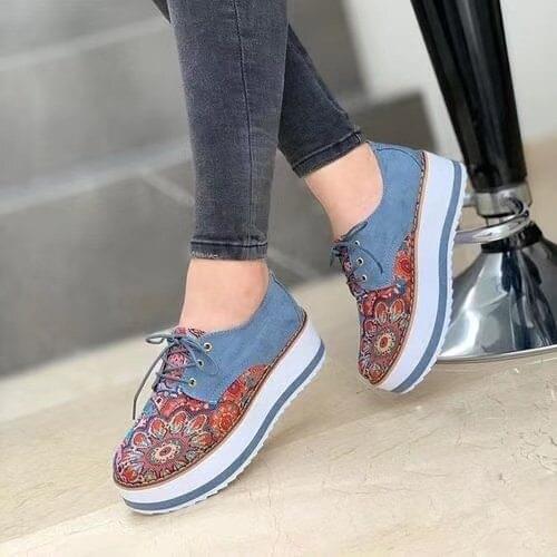 Womens Lace Up Thick Sole Light Single Sneakers Shoes Women Large Muffin Vulcanize Platform Flats Shoes Women Platform Shoeses