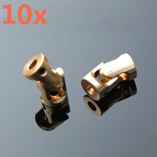 10Pcs 3*3mm Copper Crawler Steel Drive Shaft Joint With Screws For 1/18 1/24 Scale Models RC Car Boat Airplane DIY