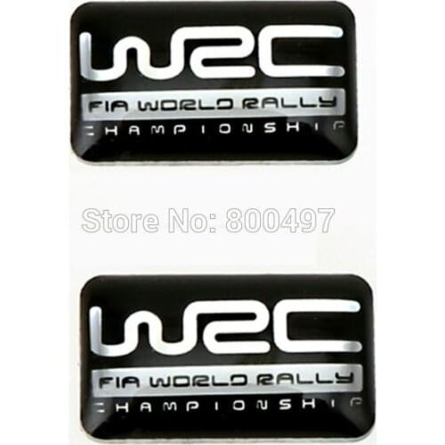 2 x Newest 3D Car Styling Aluminum Glue Decal Ca Metal Sticker Aluminium Custom Motor Decal for WRC World Rally Championship