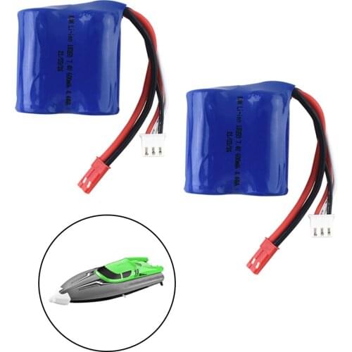 2x 7.4V 600MAH Lithium Battery for EB02 RC Boat Ship /Car Batteries Accs