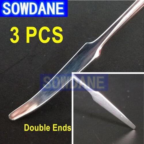 3 pieces Dental Resin Composite Trimmer Instrument Spatula Amalgam Plastic Double Ends Flexible Tip Dental mixing Spatula Tool