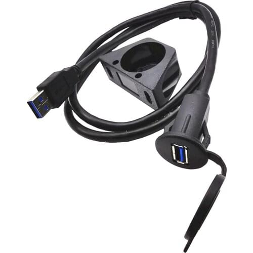 3FT USB 3.0 AUX Flush Mount CABLE male to female Car Mount Extension Cable for Car Truck Boat Motorcycle Dashboard Panel 1m