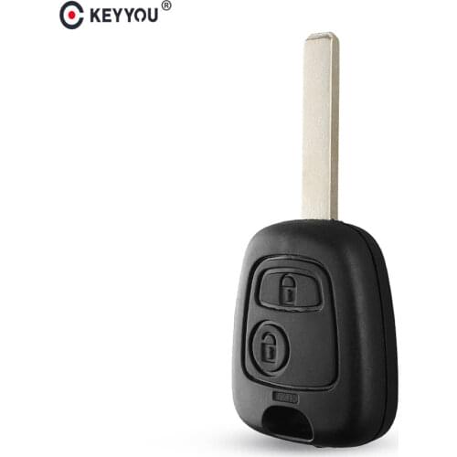 KEYYOU 2 Buttons Uncut Blade Remote Car Key Case Shell Fob For Citroen C1 C2 C3 / Pluriel C4 C5 C8 / Xsara Picasso Cover