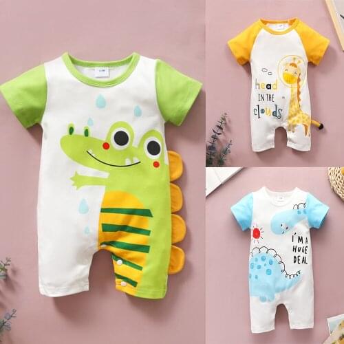 Prowow Dinosaur Clothes For Baby Rompers Summer Cartoon Newborn Overalls Baby Jumpsuits For Childrens Cosplay Babies Costumes