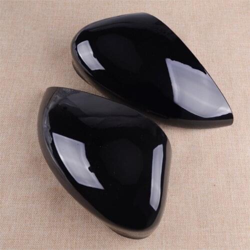 DWCX 1 Pair ABS Gloss Black Wing Mirror Cover Cap Painted Fit for Ford Fiesta MK7 2008-2010 2011 2012 2013 2014 2015 2016 2017