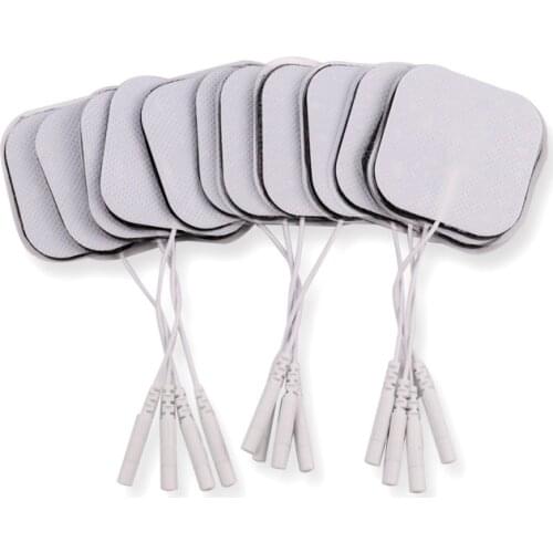 100Pcs/lot 5*5cm 2mm Plug Reusable Self Adhesive Tens Electrode Pads For Nerve Muscle Stimulator Digital Physiotherapy Massager