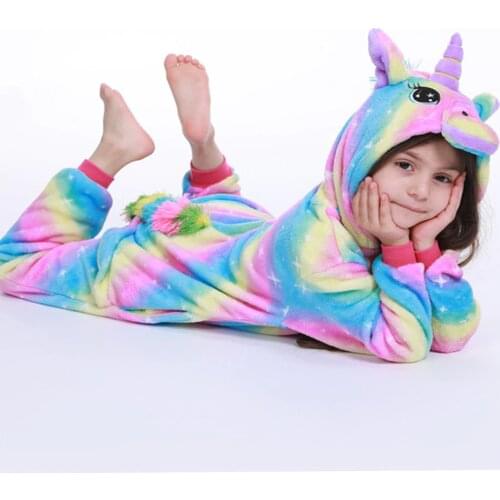 Kids Kigurumi Pajamas Children Kigurumi Party Cosplay Costume Piglet Onesies Girls Unicorn Sleepwear For 4 6 8 10 12 years