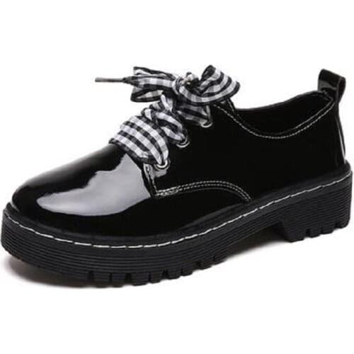 Korean version of the new womens shoes casual flat shoes British wind retro lace shoes tide