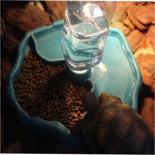 Pet Reptile Feeder 2 in 1 Automatic Water Food Feeding Plate Lizard Turtle Dispenser Reptiles & Amphibians Feeding Supplies