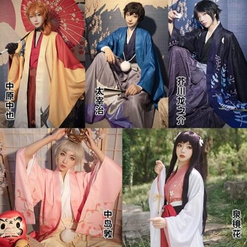 Anime Bungou Stray Dogs Cosplay Costume Unisex Adult Japanese Kimono Full Set Fancy Suit Halloween Carnival Uniform Custom Made