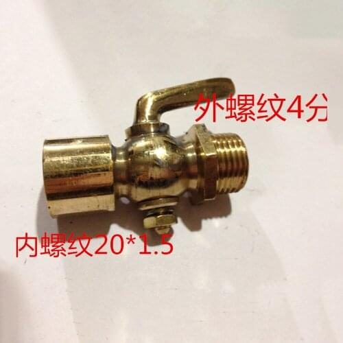 1/2" BSP Male x M20x1.5mm Metric Female Brass Drain Petcock Shut Off Valve Water Fuel Gas Oil
