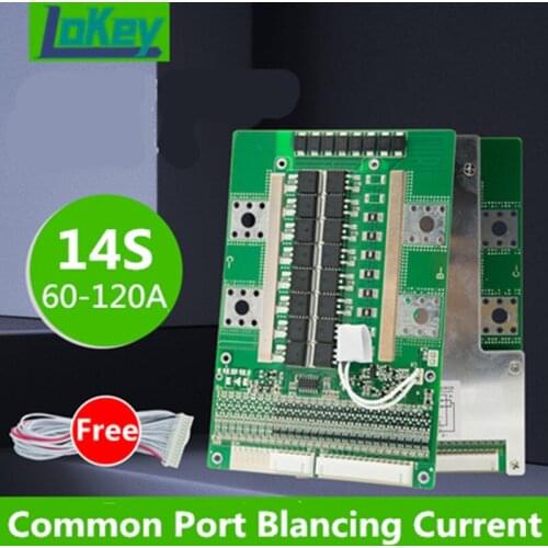 BMS 13S 14S 48V 60A 80A 100A 120A Lithium li-ion lipo BMS with equalizing current for electric tricycle scooter ebike Battery