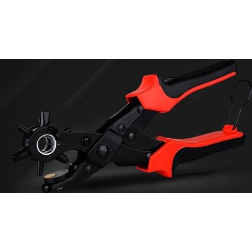 Multifunctional punch pliers. tool.Revolving Leather. Cloth. perforation. Button. rivet. Eyelets.Belt Puncher Punch Round Hole