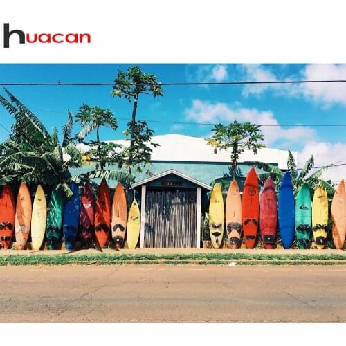 Huacan Diy Diamond Painting Mosaic House Scenery Full Square/round Diamond Embroidery Surfboard Cross Stitch Wall Decor