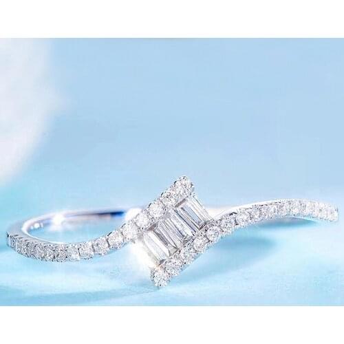 Real Diamond Solid 18k White Gold 0.168cttw Natural Diamond Light Luxury Diamond Small Fresh Birthday Gift For Women