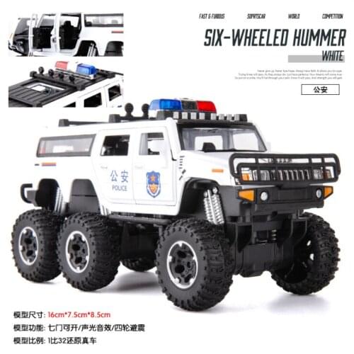 2020 new 1:32 Simulation of large wheel car alloy car model childrens off-road vehicle toy car white alloy car