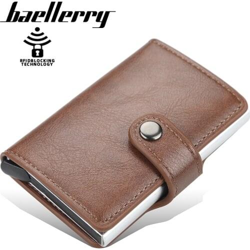 New Vintage Men Women Credit ID Card Holder Hasp Wallet RFID Antimagnetic Card Bag Big Capacity Mens Purse Pop up Automatically