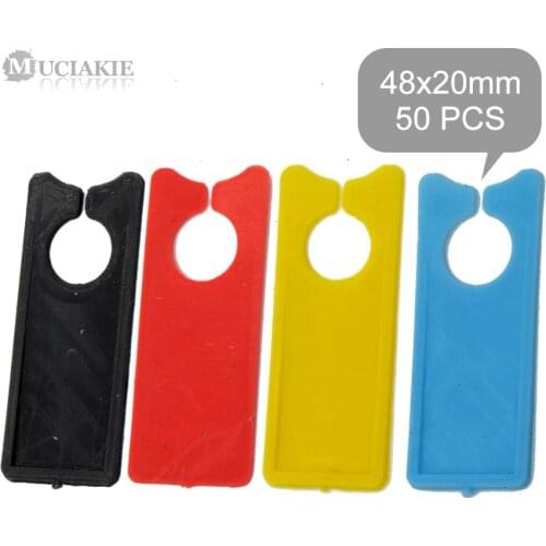 50PCS 48*20mm Plant Markers Suspending Hang Labels Vegetables Seedlings Garden Tag Colorful Notice Plate for Bonsai