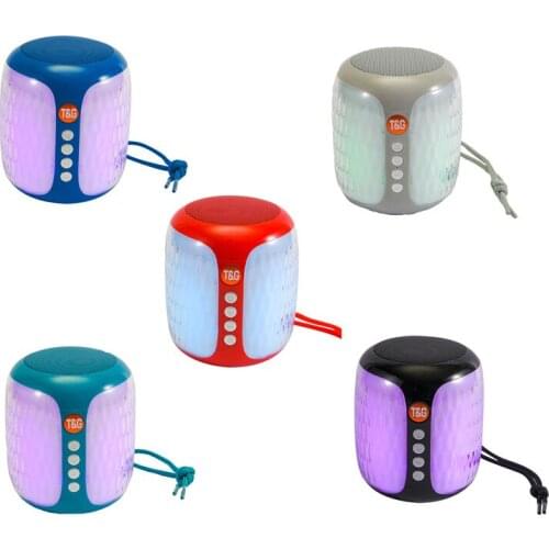 2020 new TG611 colorful lights wireless mini bluetooth speaker, outdoor sports portable column speaker, subwoofer audio