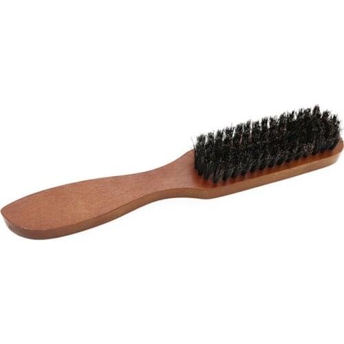 Portable Beard Brush with Wooden Handle Mens Facial Beard Comb Multifunctional Shaving Comb Shaving Cleaning Tool
