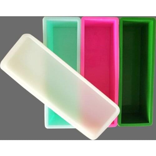 1kg Rectangle Loaf Soap Toast Baking Mold Rectangle Soap Molds Bathroom Bar Loaf Silicone Molds Hard Silic with Cover Silica Gel