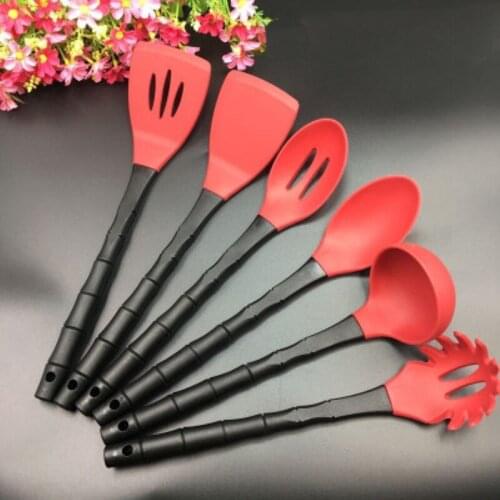 1 Pcs Silicone Spoon For Cooking Ladle Pasta Fork Non-stick Kitchen Utensils Wok Turner Cooking Tools