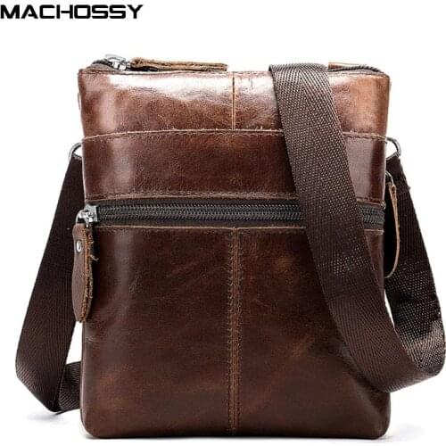 Retro Mens Bag Soft Genuine Leather Shoulder Bag Flap Crossbody Bags Casual Men Leather Messenger Bag Mens Ipad Shoulder Bag