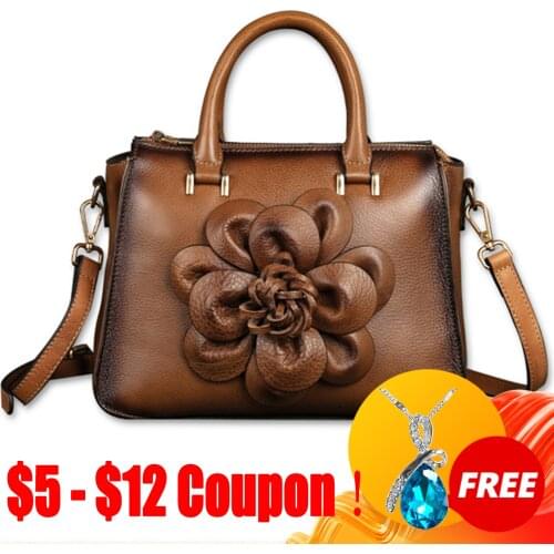 CGA Retro 2021 New Tote Bag Genuine Leather Luxury Handbags Leisure Large Capacity Cowhide For Women Shoulder & Crossbody Bags
