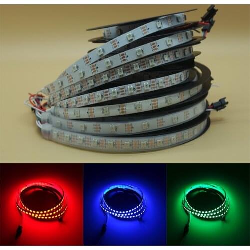 DC 5V 12V WS2811 WS2812B WS2812 IC SMD 5050 digital RGB Strip waterproof Dream Magic Full color Led Strip light 30LED 60led