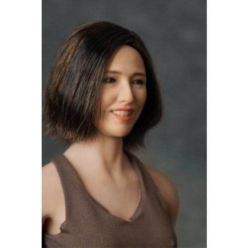 Shadow Studio 1/6 SD001 Girl Head Sculpt Short Hiar Head Sculpt Fit 12'' Female Figure for Collection