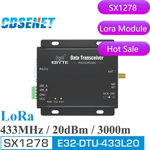 1pc 433MHz LoRa SX1278 RS485 RS232 rf DTU Transceiver E32-DTU-433L20 Wireless uhf Module 433M rf Transmitter and Receiver