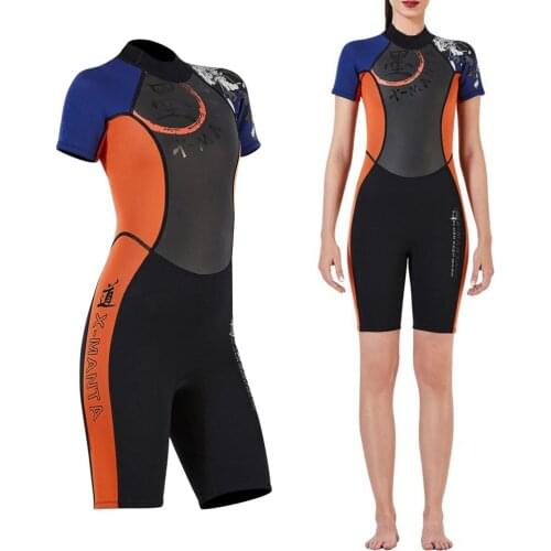 Comfortable Diving Wetsuit Sailing Surfing Jumpsuit Shorts Back-Zip